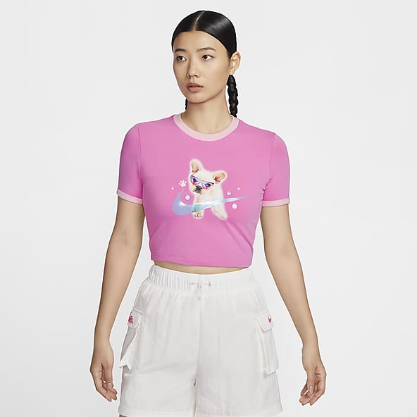Womens Pink Tops T Shirts. Nike JP
